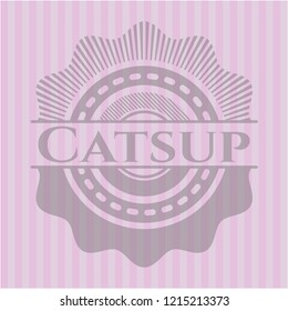 Catsup badge with pink background