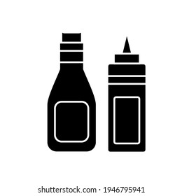 icono catsup ilustración vectorial de diseño estilo glifo. aislado en fondo blanco