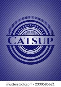 Cápsula con textura de jean. Ilustración vectorial. Detallado. 