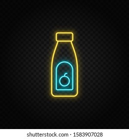 catsup, ketchup neon icon. Blue and yellow neon vector icon.