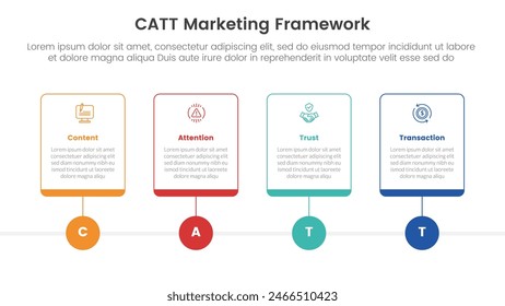 Plantilla de etapa de 4 puntos con cuadro de tabla de esquema y punto de línea circular para Vector de presentación de diapositivas