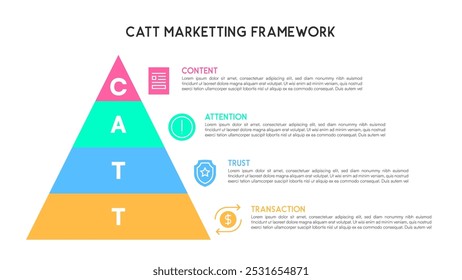 CATT Pyramid Funnel for Marketing Success Vector Illustration
