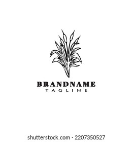 logotipo de caricatura de cattail icono de plantilla de diseño negro ilustración vectorial aislada