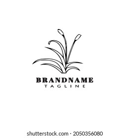 cattail cartoon logo design cute icon black modern isolated vector illustration