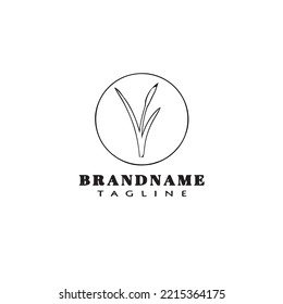 cattail cartoon logo design template icon black modern symbol vector illustration