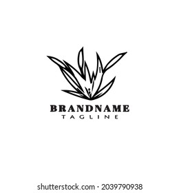 cattail cartoon logo template icon black modern isolated vector illustration