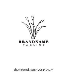 cattail cute logo design template icon black modern isolated vector illustration