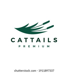 cattail grass logo vector icon illustration