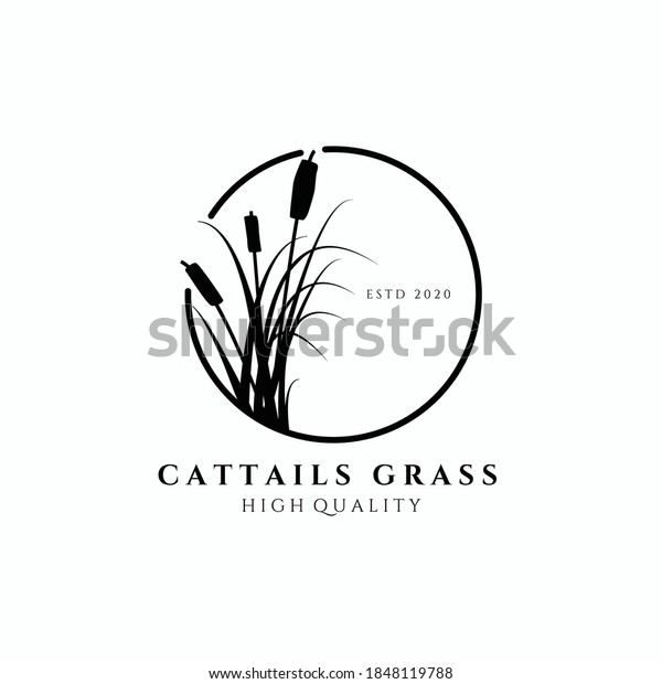 cattail grass logo
vector illustration design, circle emblem , elegant decoration logo
, monoline design