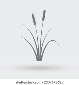 cattail icon logo design vector flat modern isolated illustration