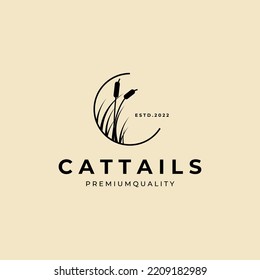 Cattail Icon Logo Vector Symbol Illustration Design Template