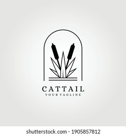 cattail logo cattails vector illustration design graphic template clever design