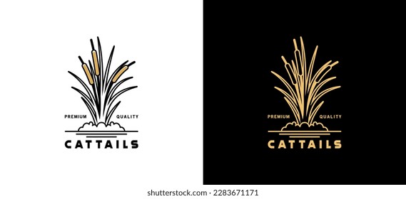 Cattail logo design with minimalist abstract luxury striped style