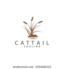 Cattail Logo Design Vector Simple Illustration Symbol Template