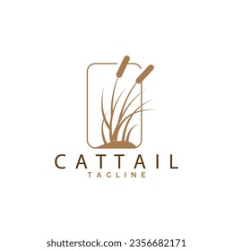 Cattail Logo Design Vector Simple Illustration Symbol Template