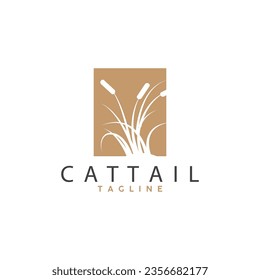 Cattail Logo Design Vector Simple Illustration Symbol Template