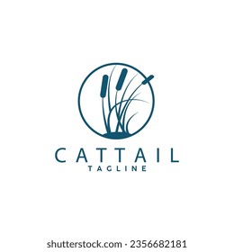 Cattail Logo Design Vector Simple Illustration Symbol Template