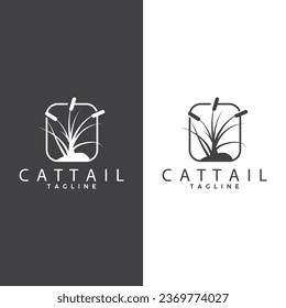 Cattail Logo Design Vector Simple Illustration Symbol Template