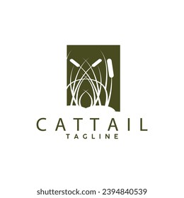 Cattail Logo Design Vector Simple Illustration Symbol Template