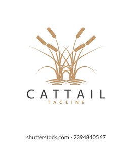 Cattail Logo Design Vector Simple Illustration Symbol Template