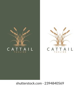 Cattail Logo Design Vector Simple Illustration Symbol Template