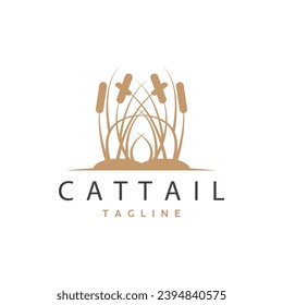 Cattail Logo Design Vector Simple Illustration Symbol Template