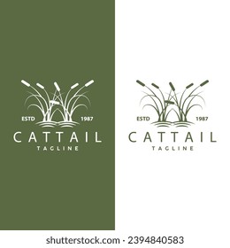 Cattail Logo Design Vector Simple Illustration Symbol Template