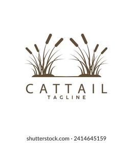 Cattail Logo Design Vector Simple Illustration Symbol Template