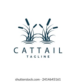 Cattail Logo Design Vector Simple Illustration Symbol Template