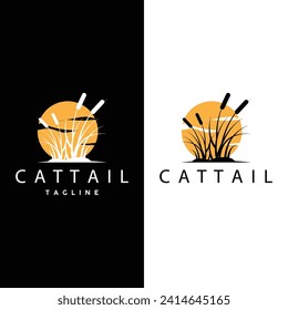 Cattail Logo Design Vector Simple Illustration Symbol Template