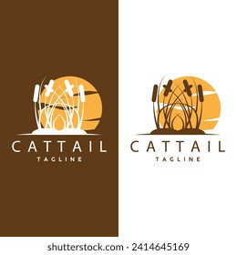 Cattail Logo Design Vector Simple Illustration Symbol Template