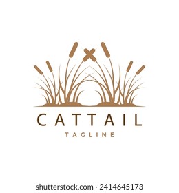 Cattail Logo Design Vector Simple Illustration Symbol Template