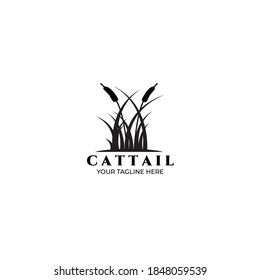 Cattail Logo Vector Illustration Design Vintage