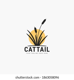 Cattail logo vector illustration design