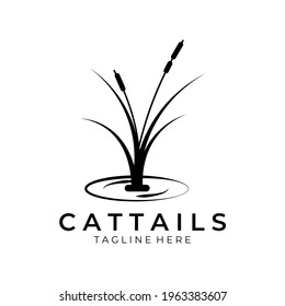 Cattail Logo Vector Vintage Illustration design