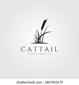 cattail premium logo vector illustration design, cattail silhouette vector design