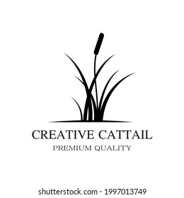 Cattail Premium Logo Vector illustration design, cattail silhouette vector design