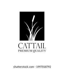 Cattail Premium Logo Vector Illustration Design, Cattail Silhouette Vector Design