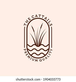 Cattail or Reed Logo Vector Illustration Design. Simple Modern Minimalist Cattail Logo Design. Creative Cattail Illustration Logo Concept