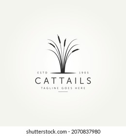 Cattail Silhouette Logo Template Vector Illustration Design