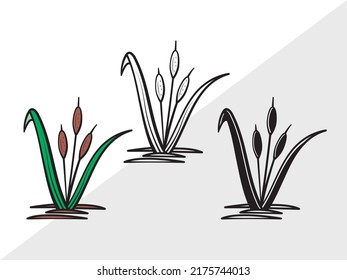 Ilustración de vectores imprimibles SVG Cattail