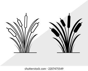 Cattail Svg Printable Vector Illustration Stock Vector (Royalty Free ...