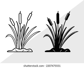 Cattail SVG Printable Vector Illustration