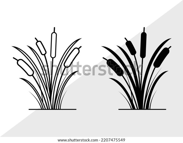 Cattail Svg Printable Vector Illustration Stock Vector (Royalty Free ...