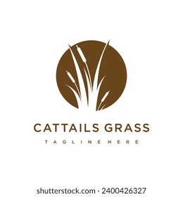 Cattails Gras Logo Design Vorlage Vektorgrafik mit kreativer Idee