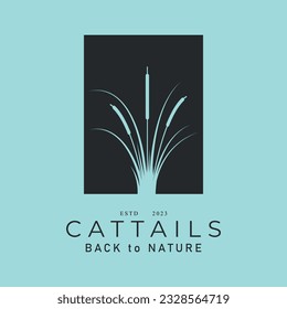 cattails icon silhouette logo vector design art