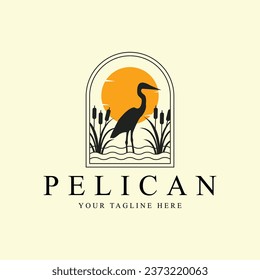 cattails icon template simple minimalist vector illustration vintage graphic design