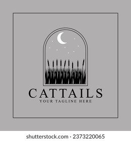 Cattails-Icon-Vorlage einfache minimalistische Vektorgrafik Vintage-Grafikdesign