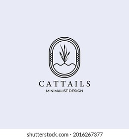 cattails logo icon design minimalist vector illustration
