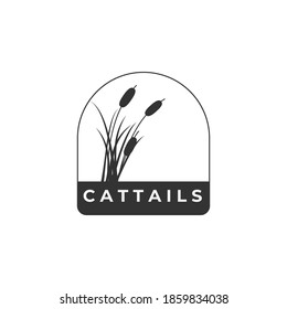 cattails logo line art vector illustration template design
